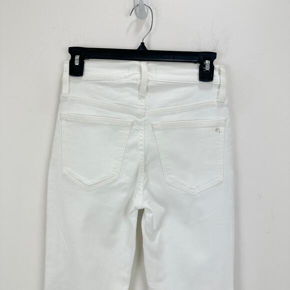 Madewell Kick Out Crop Jeans Pure White Stretch Mid Rise Flare Denim US 24 NWT - Picture 11 of 13